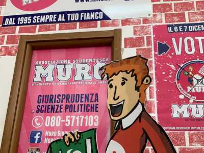 Muro � � la pi� anziana tra le associazioni attualmente esistenti. Muro (Movimento universitario regionale omega), nacque infatti nel 1995 a Giurisprudenza e Scienze Politiche per poi allargarsi a Economia